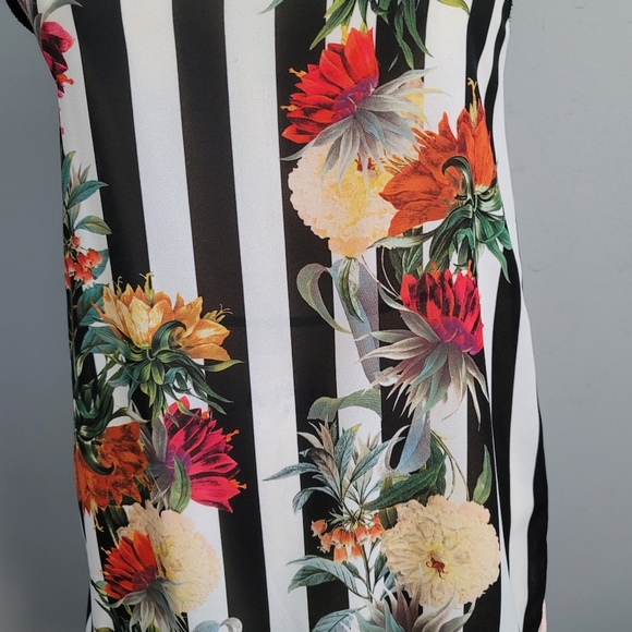 Zara Sleeveless Floral Striped Blouse - Picture 4 of 5